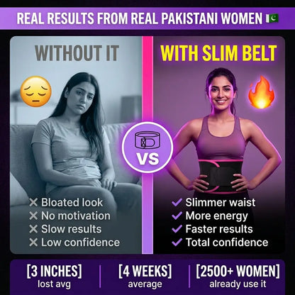 Slim Sweat Belt Pro 💜 — Waist Trimmer  For Women | Burns Fat 3X Faster |  Free Delivery Across Pakistan 🇵🇰